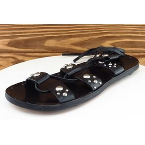Vera Wang‎ Lavender Label Sz 8.5 M Black Strappy Leather Women Sandals